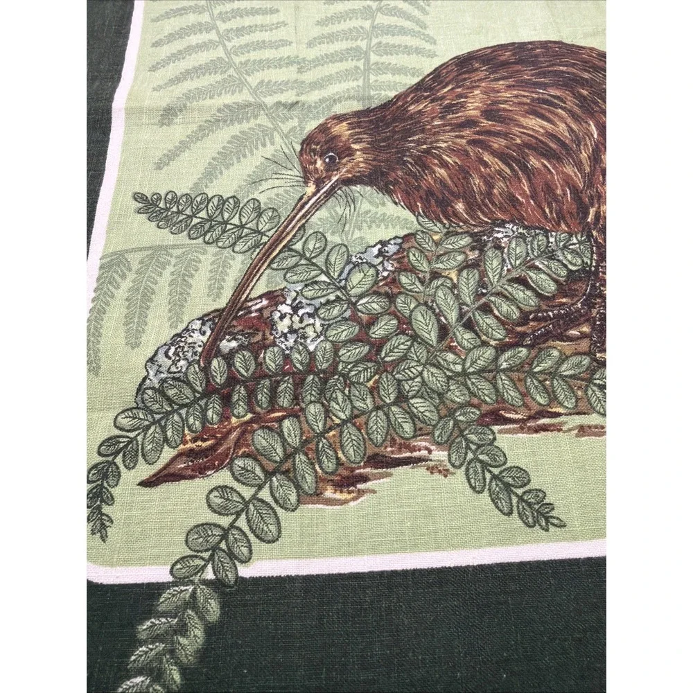 New Zealand Kiwi Tea Towel Kitchen Cotton Linen Clark Design Vintage EUC